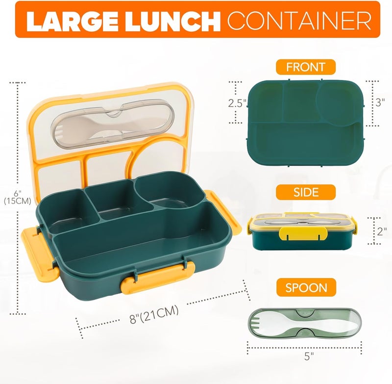 Easyfun Bento Box Adult, Lunch Box, 4-Compartment Lunch Containers, Drop-Proof, Dishwasher Safe & Made with BPA-Free Materials (Dark blue) - Image 2